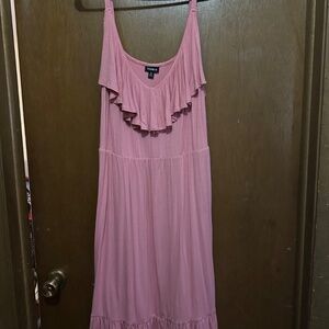 Torrid Pink Ruffled Tank Skater Dress Size 2XL